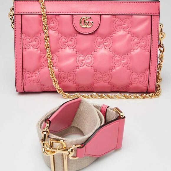 Gucci Pink GG Stitched Leather Matelassè Small Bag - Picture 11 of 11